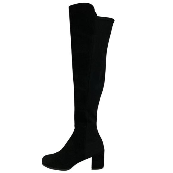 Stuart Weitzman 5050 City Block Boots Black Suede Over-the-Knee Stretch Size 7 - Picture 5 of 14